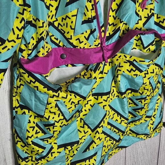 Blackjack 1999 USA Retro 80s 90s Print Windbreaker 1/2 Zip Pullover, size Large - Picture 3 of 5